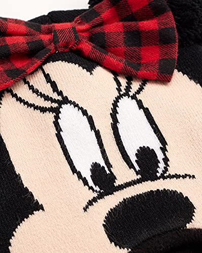 Disney Minnie Mouse 2-Piece Beanie Hat Set, Girls Acrylic Knitted Winter Caps with Pom and Earflaps for Kids4