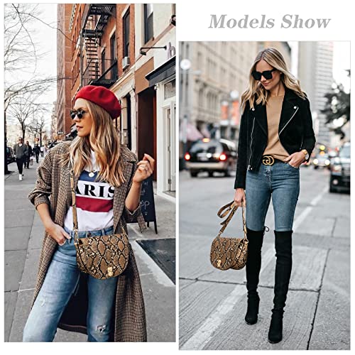 BOLOSTA Small Snakeskin Crossbody Bags for Women Medium Size Cell Phone Crossbody Purses for Ladies Cheap Cellphone Pouch Clearance Shoulder Bag, Brown2