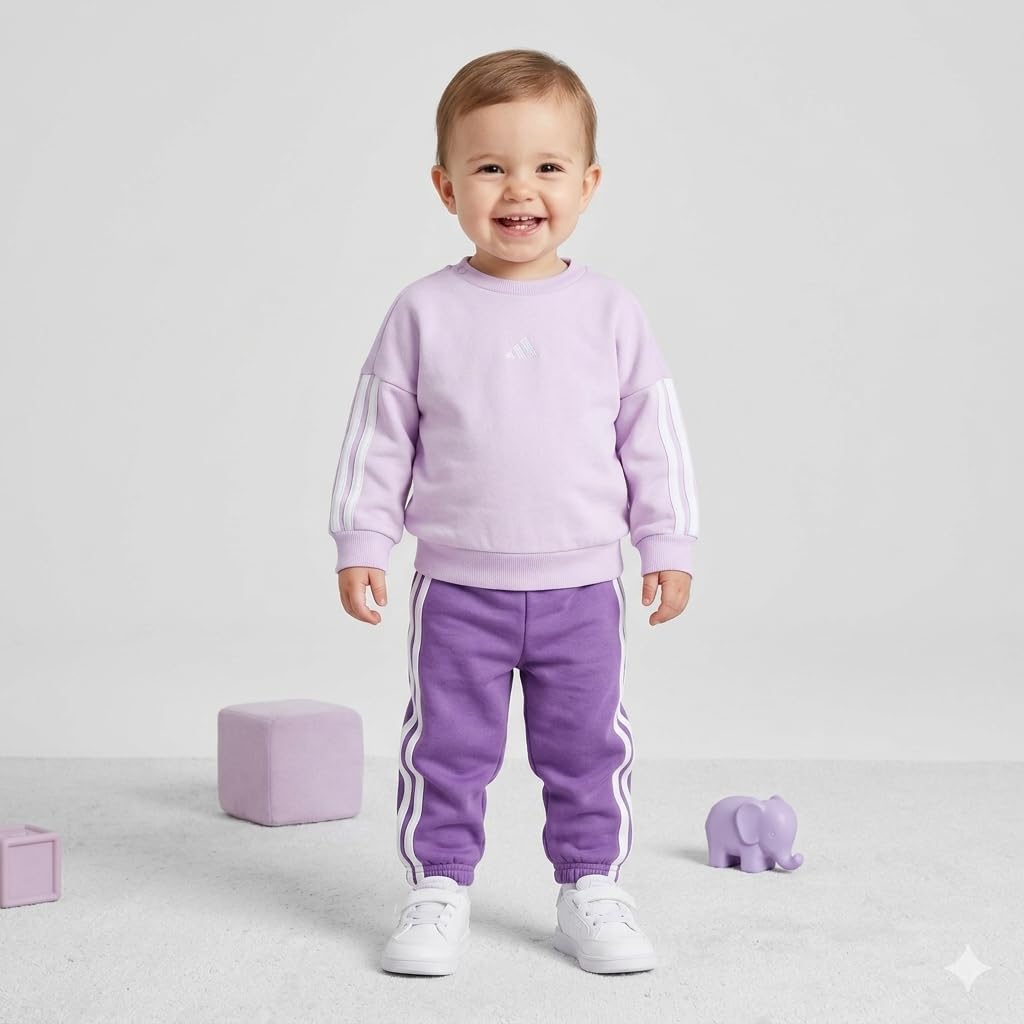 adidas Unisex Baby ESSENTIALS JOGGER, ice lavender/white, 9-12 Months