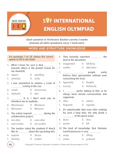 Image of MTG International English Olympiad (IEO) Workbook Class 5 - Chapter-wise MCQs with Achievers Section - SOF Olympiad Books For 2026-27 Exam