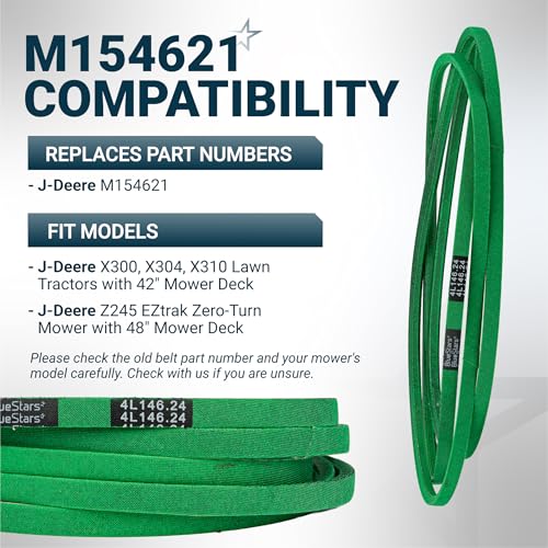 Image of [Upgraded Grip120] BlueStars M154621 Deck Mower Belt | 1 /2'' x 146.24''