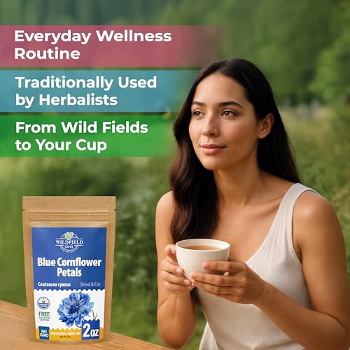Image of 2 oz. Dried Blue Cornflower Flower Blossom (Centaurea Cyanus) - 56g Blue Corn Flower Herb Tea Petals Bulk Herbal Tea