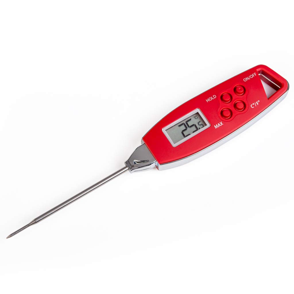 Thermomètre à Lecture instantanée, thermomètre numérique pour la Cuisson de la Viande/pour Griller, thermomètre à Viande pour Barbecue avec sonde de 83 cm de Long, Rouge (Rouge)