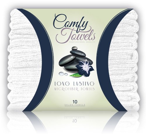 Comfy White Microfiber Salon Towels - 10 Pack , 29" x 16"