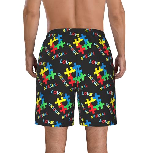 AMRANDOM Men's Casual Elastic Waist Drawstring Lightweight Workout Lounge Beach Shorts3