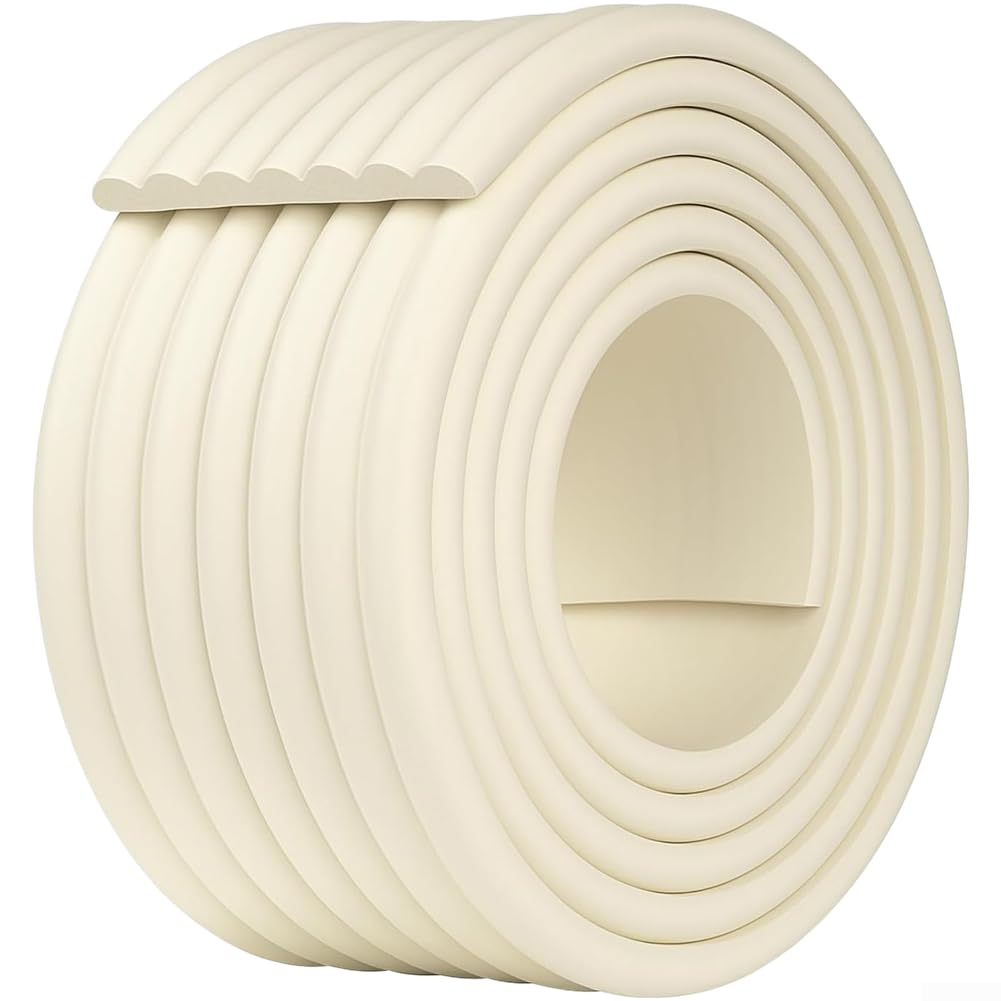 2m Self Foam Bumper Edge Guard And Corner Protector For Child Safety L Shape White 0.8cm Thick(W)
