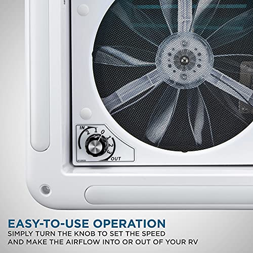Hike Crew 11” Rv Roof Vent Fan W/Led Light | 12V 3-Speed Intake & Exhaust Camper Fan | Manual Open/Close | Includes Screws & Garnish | Smoked Lid #TOP6