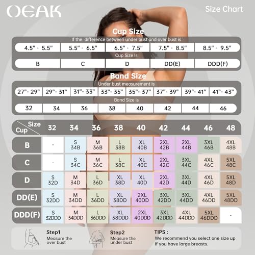 Image of OEAK Womens Wireless Jelly Bras Plus Size Support Push Up Comfortable Bra | no underwire,full coverage,for large breast,minimizer bra,seamless,tshirt bras,everyday bra