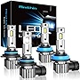 Rimthin 9005/HB3 H11 LED Headlights Bulbs Combo, Led Lights High Low Beam Replacement, Super Bright Cool White, Led Headlights Bulbs, Plug and Play, Pack of 4