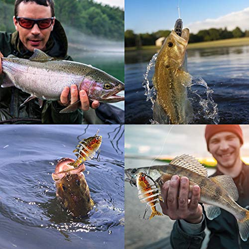 Rose Kuli Fishing Lures for Bass Multi Jointed Swimbaits Slow Sinking Fishing Bait Kit Lifelike for Freshwater Saltwater - Thumbnail 5