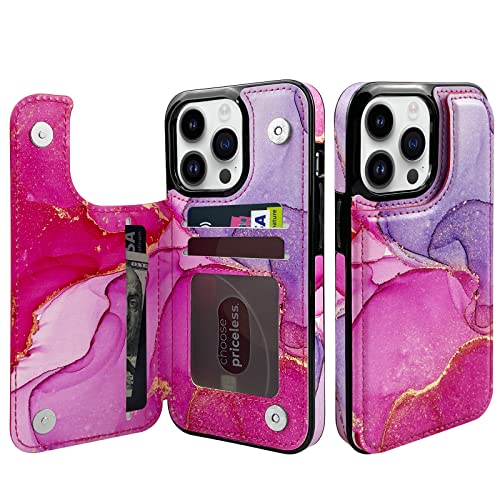 TopPerfekt Flip Leather Wallet Case Card Holder Compatible with iPhone 13 Pro 6.1