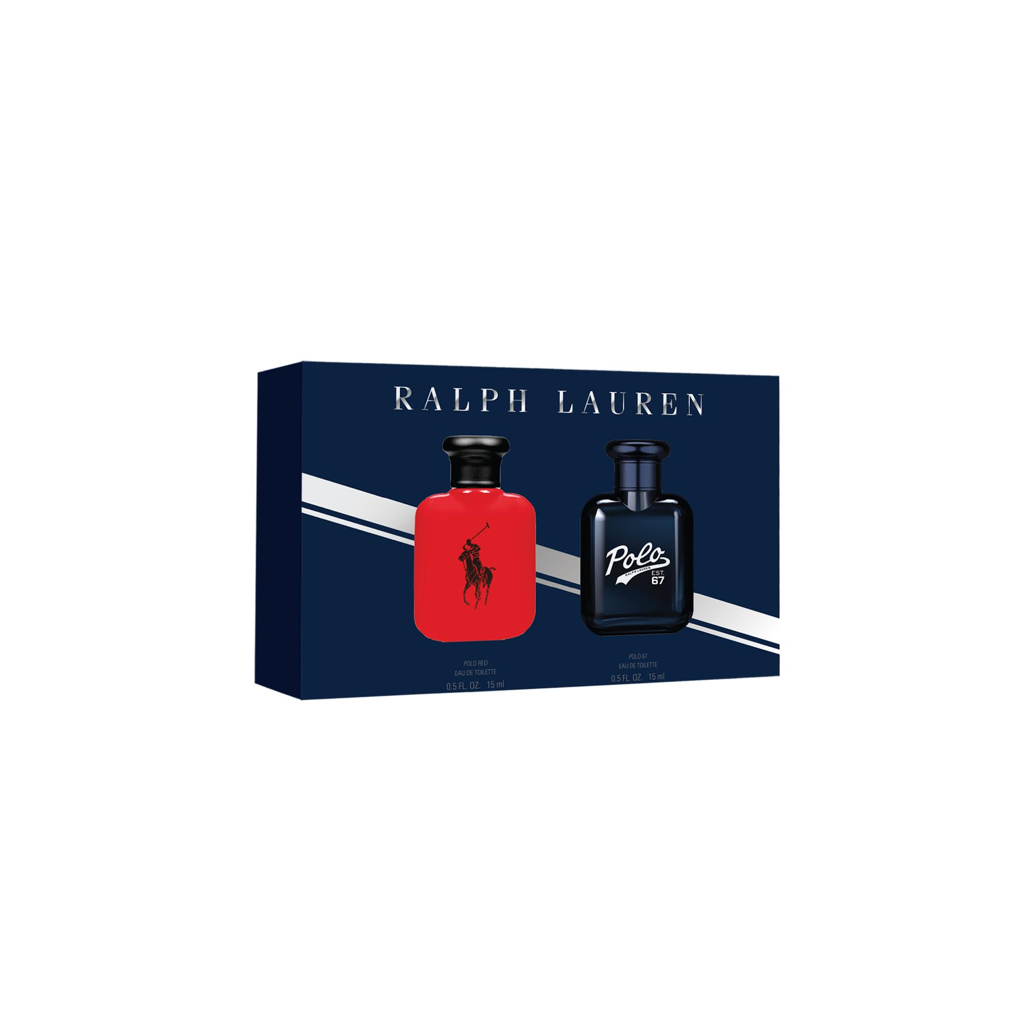 Ralph Lauren World of Polo Duo Gift Set, Men's Cologne with Polo Red & Polo 67, Travel Spray Fragrance Set for Dad, 2 x 15 mL
