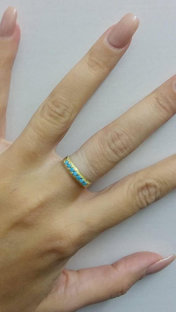 Turquoise ring,gold ring,stack band,december ring, wedding ring,birthstone jewelry, birthday gift,bridal party ring