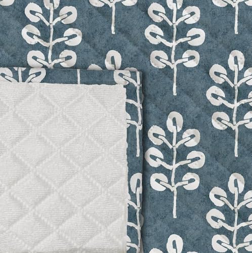 Image of Decorian Premium Soft Quilted Velvet Sofa Cover Mat, Sofa Seat Runner for Couch (Grey Tree, 2 Pcs Arm Rest)