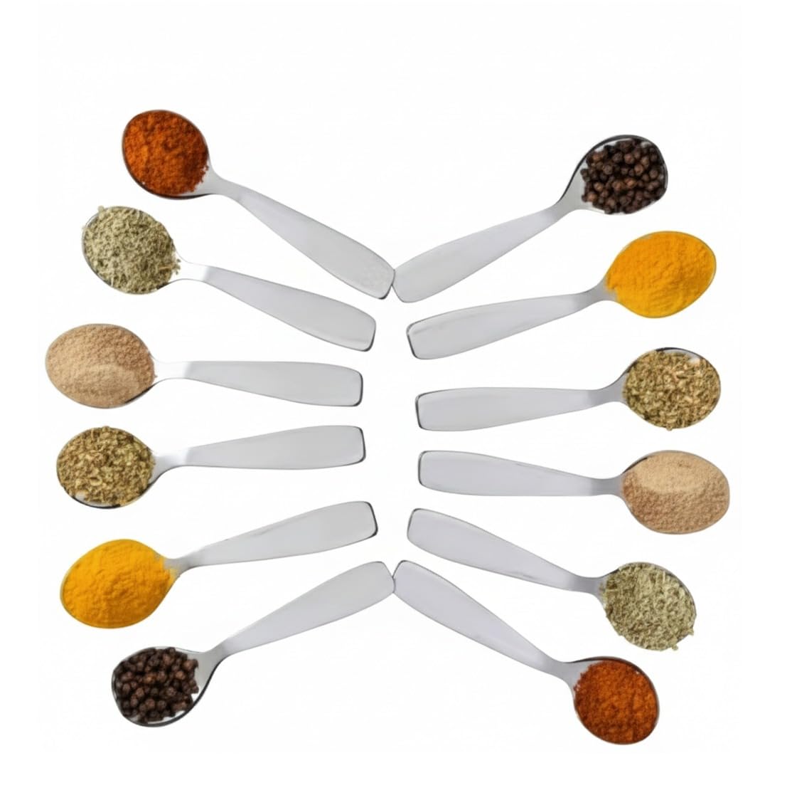 Masala Spoon Set, Stainless Steel, Heavy Gauge, 8cm, Mini Small Spoon for Masala Containers, 12 Pieces-image-18
