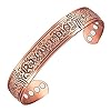 EnerMagiX Magnetic Copper Bracelet for Men, 99.9% Pure Copper Solid Vintage Adjustable Men’s Bracelet,with 3500 Gauss Magnet,Jewelry Gifts for Men (B)