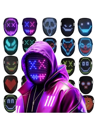 NHZOTUD LED Light Up Mask with Gesture Sensing, Toys Gifts| Face-transforming Halloween Costume Mask, 50 Patterns, Rechargeable,Gifts for Christmas Birthday Cosplay Party,Cool Toys For Kids Adults - image 1