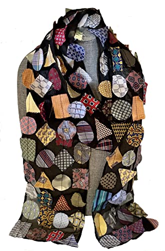 Women's Handmade Confetti Oblong Scarf with Multi Colored Recycled Vintage Men’s Tie Fabrics - LRW DESIGNS