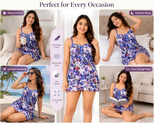 Image of Love Maker Women Solid Soft Fabric Babydoll V-Neck Wedding Nighty Above Knee Lingerie S-3XL