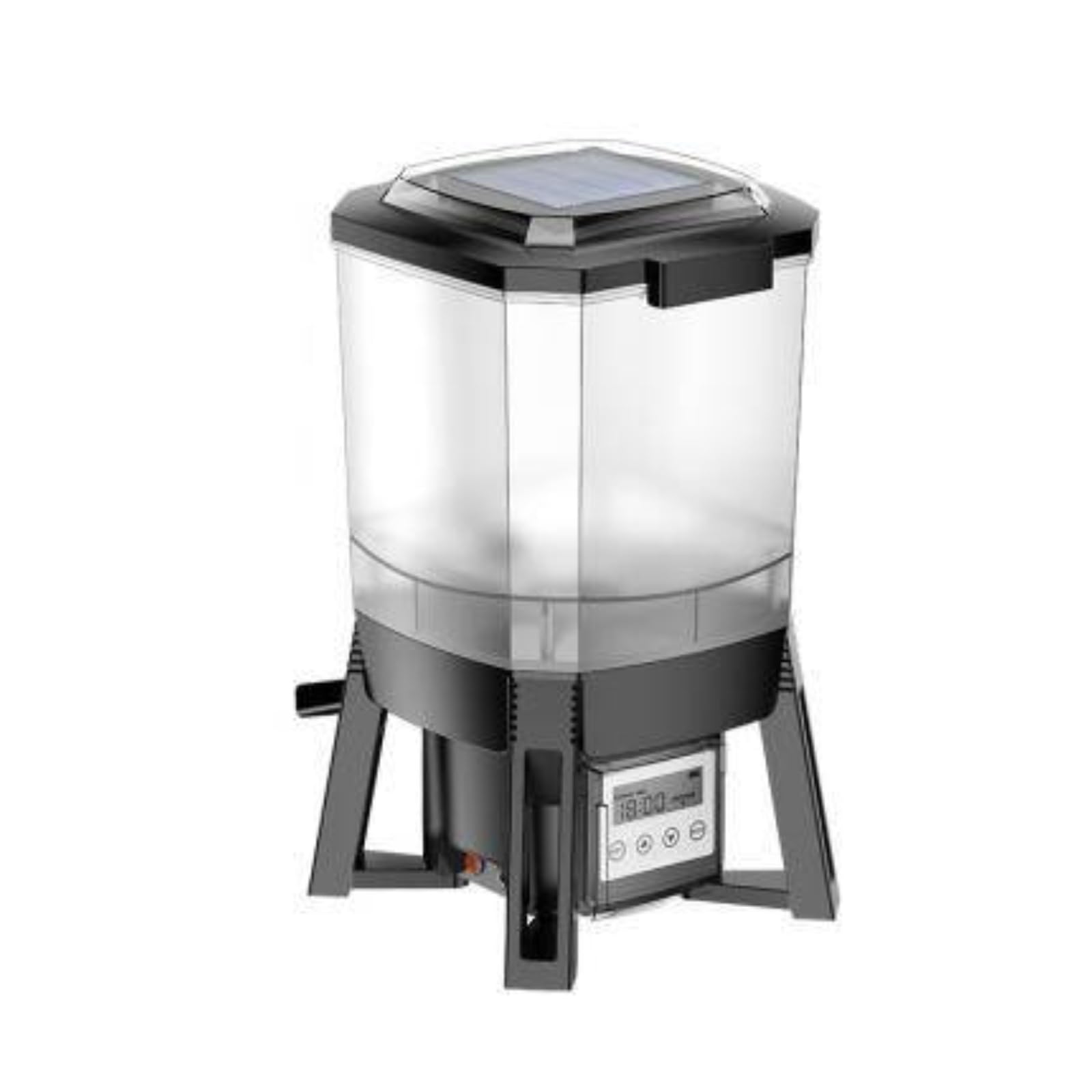 Aquarium Futterautomat Teichautomat Fütterungsgerät Futterspender mit Sichtbehälter Fester Zeitplan 1 Bis 6 Fütterungen, Solarbetriebener Fischteich-Futterautomat CFF-206