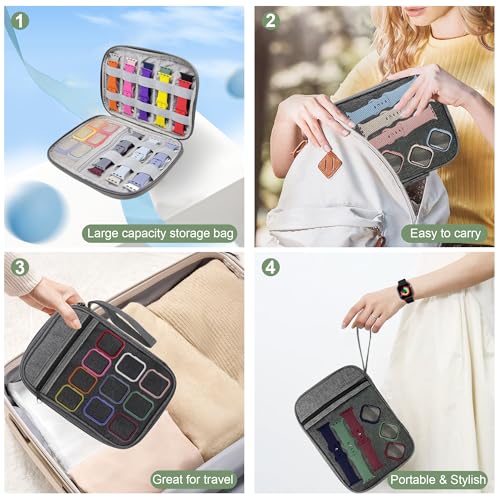 16 Pack Sport Band Compatible with Apple Watch Bands 40mm 41mm 42mm 44mm 45mm 46mm for Women Men, Silicone Strap with Screen Protector Bumper Case&Storage Organizer for iWatch Series 10 9 8 7 6 5 4 SE - Image 5