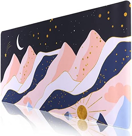 HAOCOO Desk Mat Large Mouse Mat XXL Gaming Mouse Pad Anti-Slip Desk Protector Keyboard Pad Computer Accessories for Office Home Work (Berg & Sternenhimmel, 80*40CM)