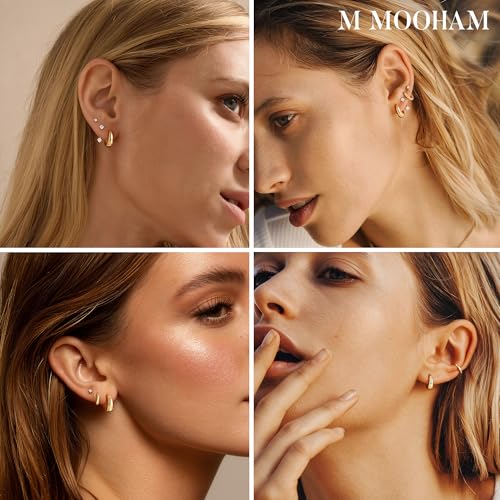 Dainty Gold Earring Stacks 4 Pairs DROPS TO - image 3