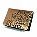 Produktbild Handgefertigt Gold Leder Dreibeinigen Krähe Design Bifold Mini Business Kreditkarte ID Name Card Holder Fall Wallet mit Fenster und Geschenk-Box
