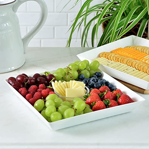 Youngever 3 Pack Plastic Serving Trays, Square Serving Platter For Parties thumb #2