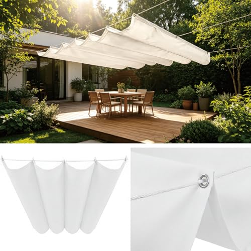 Toile ombrage imperméable rétractable grand format 330x565cm avec cordes