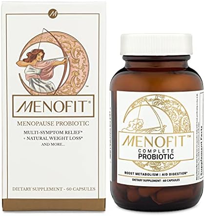 MENOLABS MenoFit - Menopause Supplements for Women - Menopause + Perimenopause Relief for Hot Flashes, Weight Management, Low Energy, Mood, Hormone Support - 60 Herbal Capsules with Probiotics