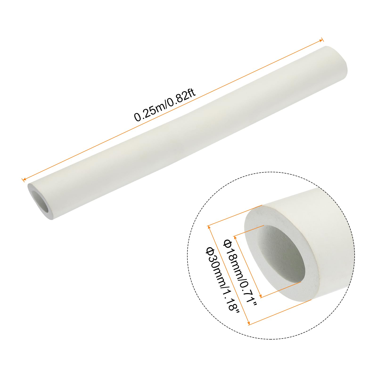QUARKZMAN 2 szt. 10" rura izolacyjna do rur 18 mm ID 30 mm OD rura piankowa do uchwytu uchwytu, biała