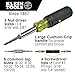 Klein Tools 32517 Multi-Bit Screwdriver / Tap Tool with 6 Common Tap Sizes, 4 Screwdriver Tips, and 3 Nut Driver Sizes
