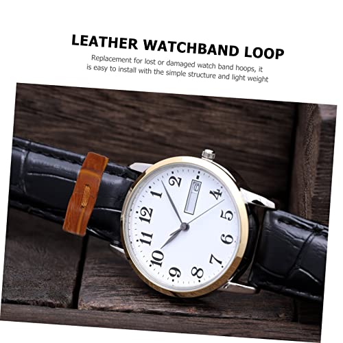 Anillo decorativo para correa de reloj de piel auténtica, lazos de cuero genuino premium jojofuny 5