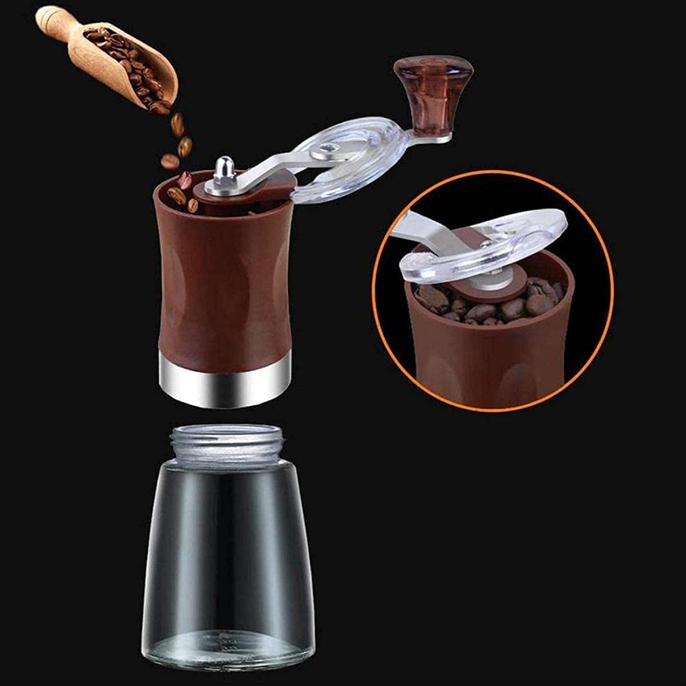 Salt and Pepper Mill Set of Manual Pepper and Salt Mill with Crank Handle and Glass Bottle Salt Mill with Adjustable Grill Salt Mill Salt and Pepper Mills