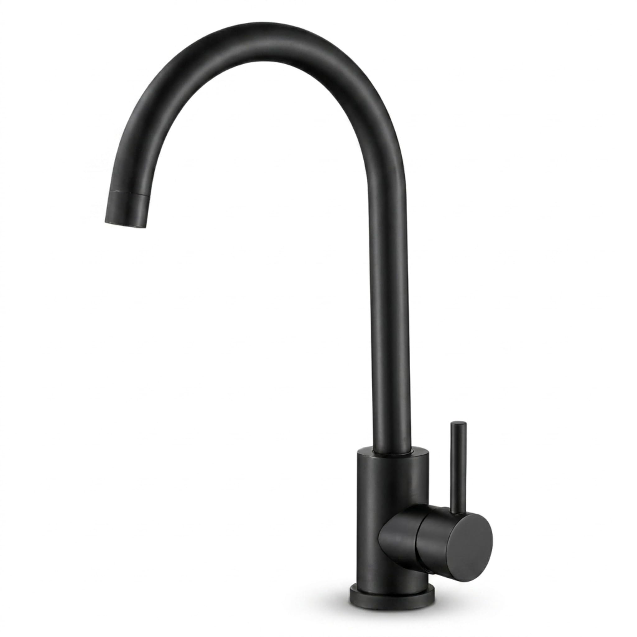 VALAZ Grifo de cocina monomando giratorio 360 negro mate para fregadero