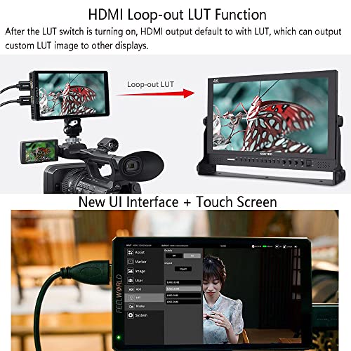 Image of FEELWORLD CUT6S Recording Monitor 6 inch with HDR 3D LUT Waveform 1920x1080 Pixels Touch Screen Monitor USB2.0 Recorder FHD IPS 4K HDMI SDI