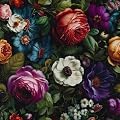 Black Floral Peel and Stick Wallpaper - Dark Flower Boho Contact Paper for Bathroom and Kitchen Backsplash - Vintage Thicken Self Adhesive Removable Vinyl Wrap Paper Room Walls Decor 17.7" X 118"