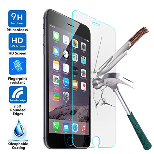 MoMoCity iPhone 8 Plus / 7 Plus Screen Protector Tempered Glass Screen Protectors for Apple iPhone 7 Plus, iPhone 6 Plus, 6S Plus [Ultra Thin] [High Definition] [9H Hardness] [Bubble-free] [Not Full Coverage]
