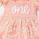 FYMNSI Baby Mädchen 1. Erster Geburtstag Outfit Blumen Druck Partykleid Hochzeit Bodykleid Prinzessin Tüll Kleid Taufkleid Strampler Bodysuit mit Stirnband Sommer Kleidung Fotoshooting Pfirsich 9-12M