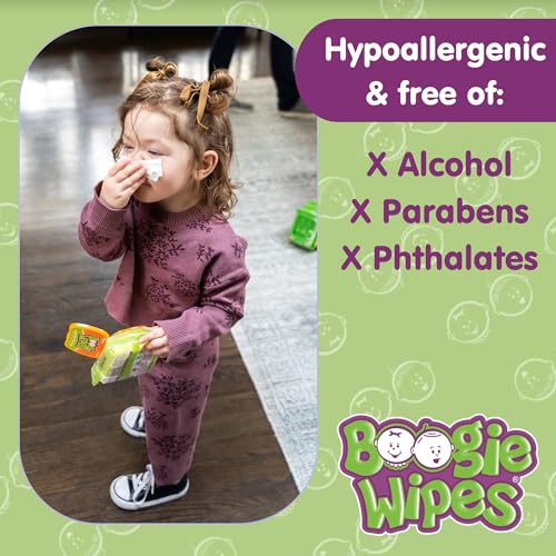 boogie wipes gentle wet wipes for baby and kids face hand body amp nose made with vitamin e aloe chamomile and natural saline fresh scent 90 count