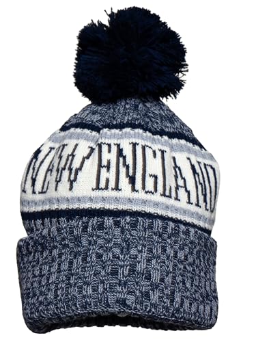TOP HEADWEAR City Beanies for Football Fans - Cuff Knit Winter Skull Cap with Pom New England