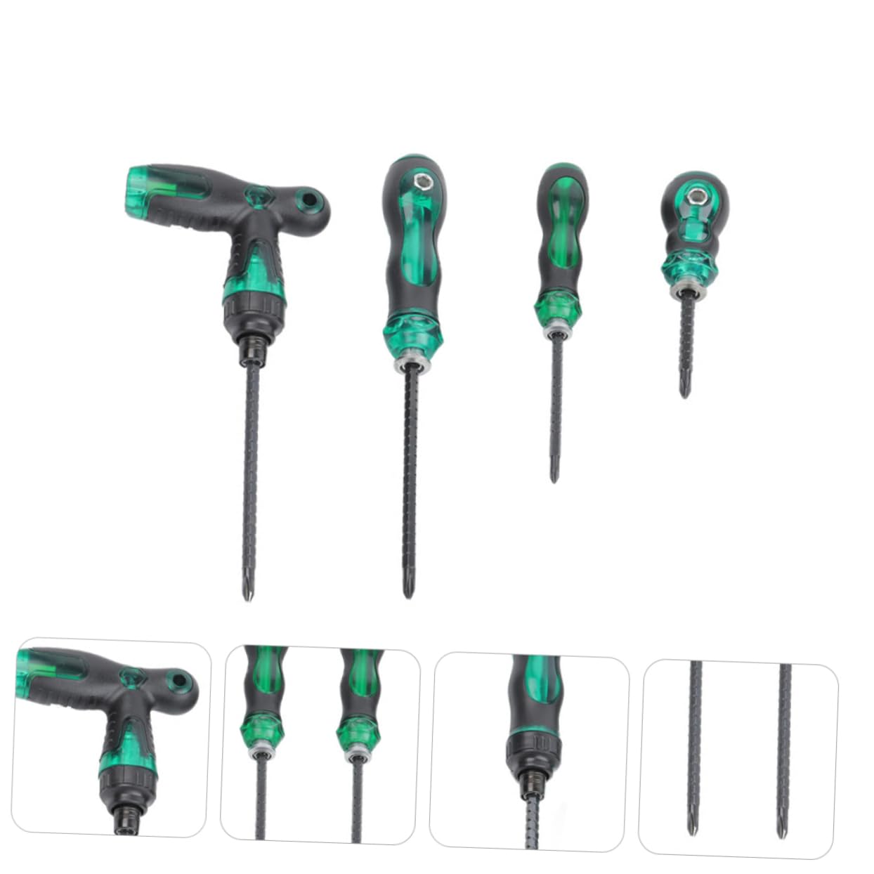 Tofficu 2 Set Set Di Cacciavite A Cricchetto Telescopico Testa Piatta Precisione Chiave Cacciavite A Taglio Manico Kit Cacciavite Cacciaviti Antiscivolo 45# Acciaio Nero 4 Pezzi*2