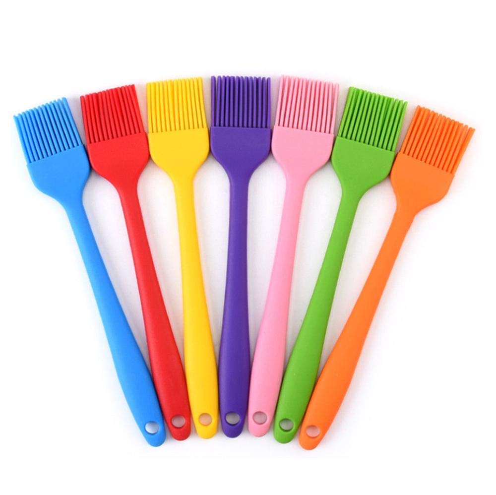 Duorui 2Pcs Silicone Cooking Brushs Basting Pastry Grill Brushs, Heat Resistant Sauce Oil Spread Baking Bbq Tool Multicolor