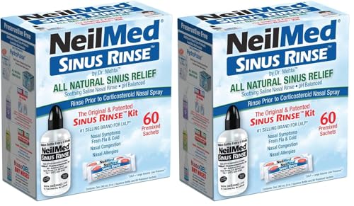 NeilMed Sinus Rinse - A Complete Sinus Nasal Rinse Kit, 50 Count (Pack of 2)