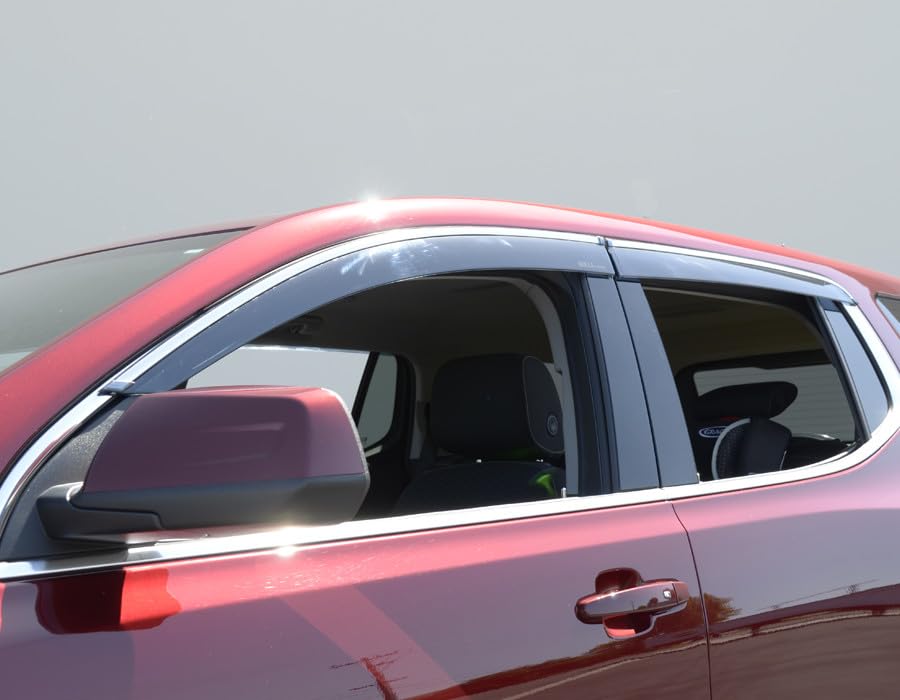WellVisors Window Visors Wind Deflectors Compatible with GMC 2017-2023 Acadia Premium Series Rain Guards 3-847GM002