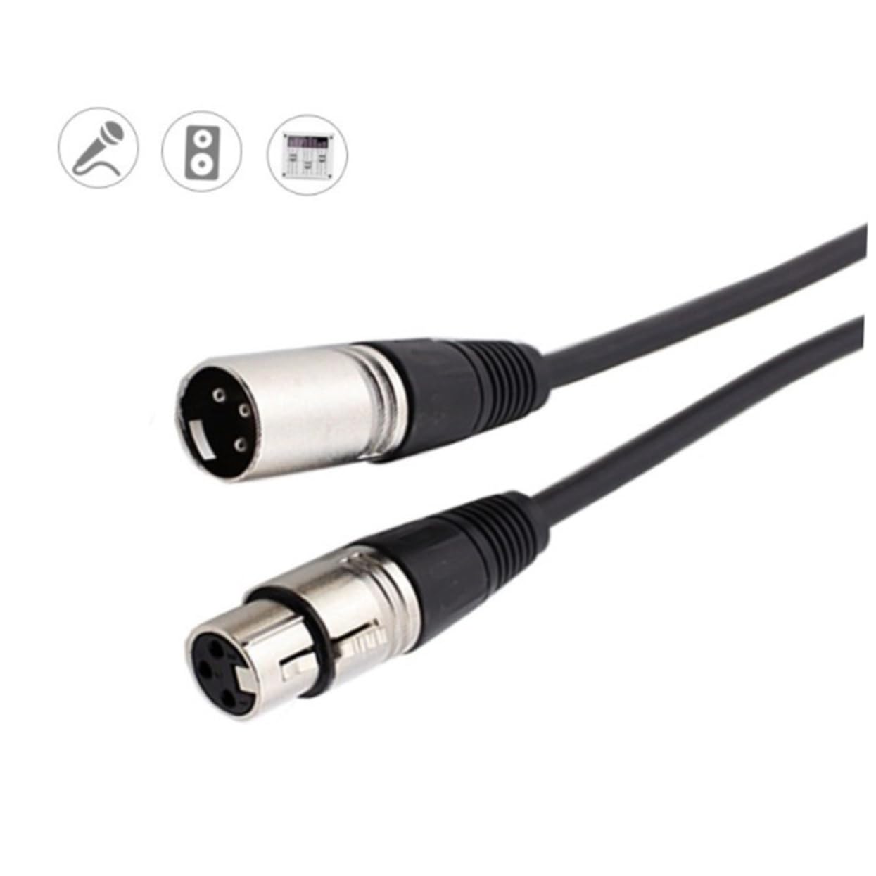 POPETPOP Cavo Audio Xlr Maschio Sicura per Microfono e Mixer Trasmissione con Connettori per Registrazioni Performance Nero