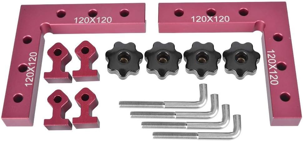 Review 90 Degree Positioning Squares, 2Pcs 4.7 (12x12cm) Right Angle Clamps Woodworking Carpenter Corner Clamping Square with Adjustable 9-40mm Jaw for Picture Frame Box Cabinets Drawers