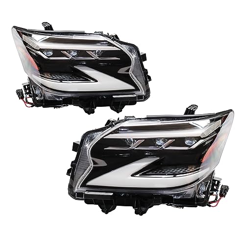 LIECARYAM Pair Fit 2014-2019 Lexus Gx460 Headlight Sequential Signal Turn Assembly Led Drl Led Headlights For Lexus Gx460 2014-2019 Drl Sequential Turn Signal Front Lamp