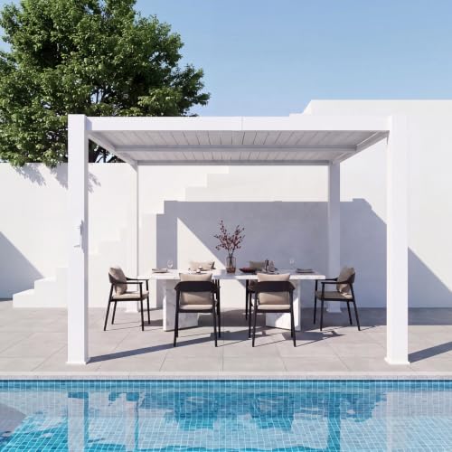 Aoxun 10x10 Louvered Pergola, 3.8" Posts